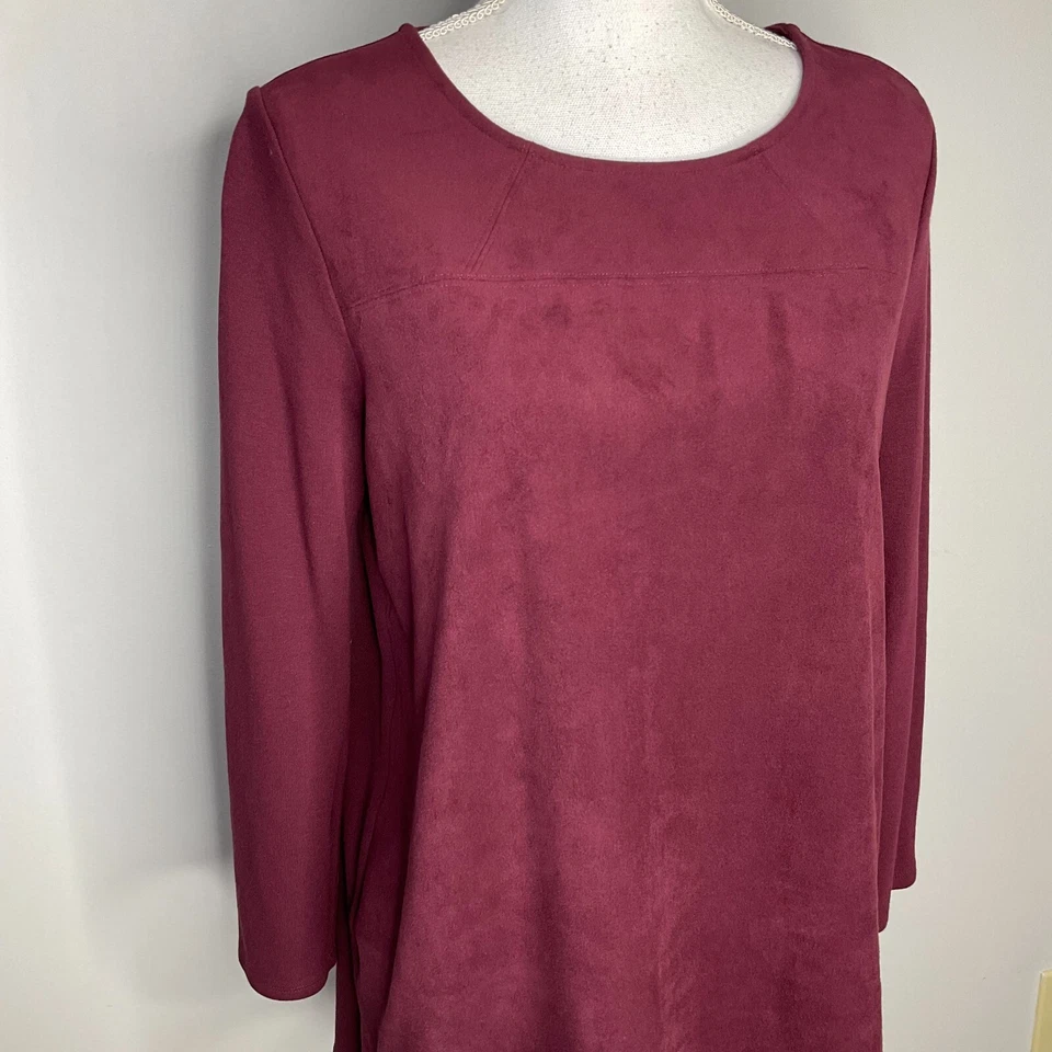 Top Chicos Petite Ponte de gamuza frontal para mujer talla mediana manga larga Foto 3 de 4