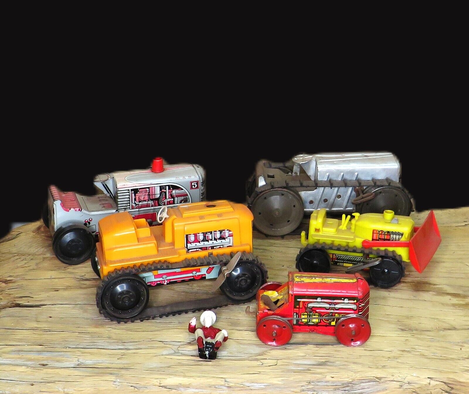 Old Marx Toy Tractors / Wind Up Toys