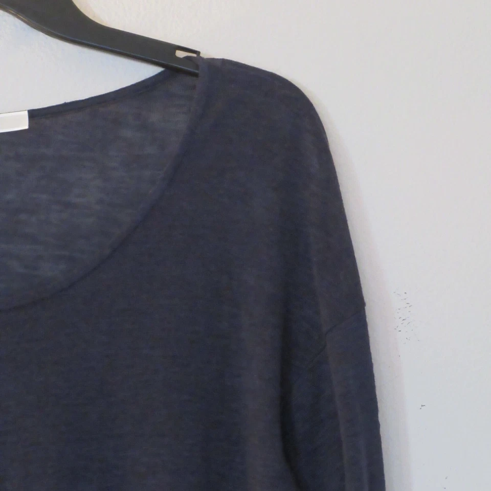 Top túnica Gibson para mujer manga larga de lino cuello redondo azul talla XL B26 Foto 4 de 4