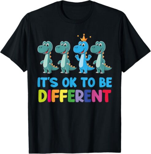 Autism Awareness Dinosaur Kid Boys It is Ok To Be Different T-Shirt