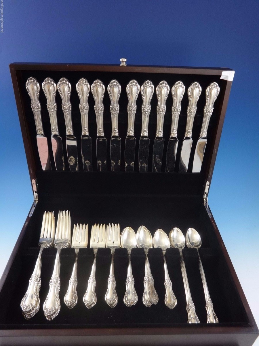 Wild Rose by International Sterling Silver Flatware Service 12 Set