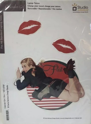 Flirt Lips Kisses Sexy Laptop Decal Tattoo Skin Cover, For Standard Laptop Sizes - Picture 2 of 2