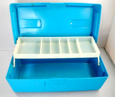 VTG Fishing Tackle Box Blue with elevating tray EMCO Brand Made in the USA
