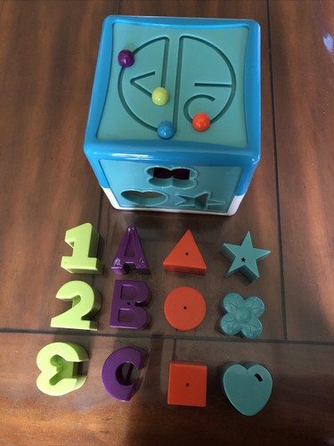 Vintage Battat Baby Educational ABC, 123, Shapes Sorter Activity Cube