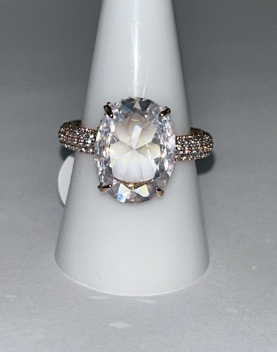 Size 9 A BLISSFUL SHIMMER Cubic Zirconia Ring on Rose Gold Bomb Party NEW!