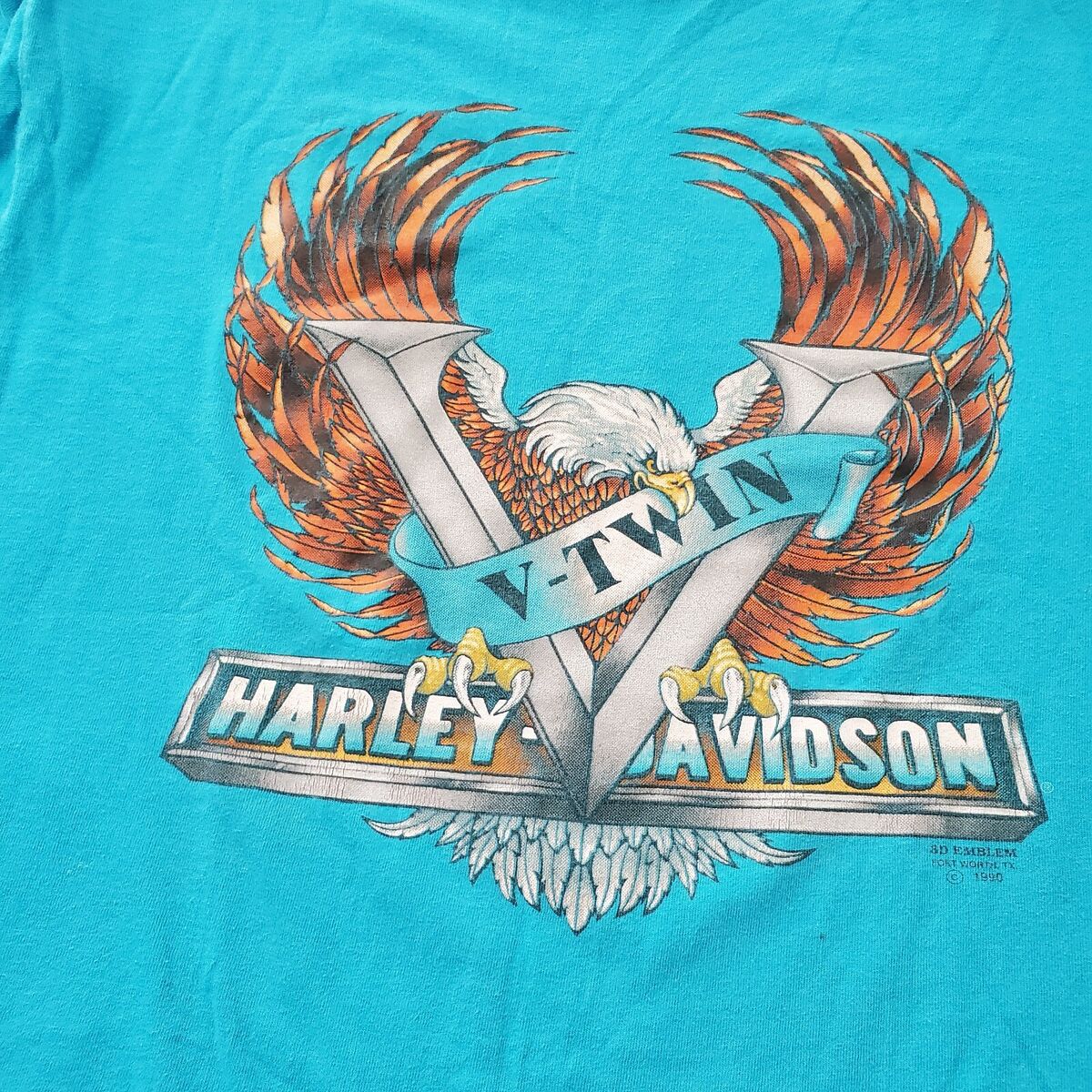 3D Emblem Harley Davidson T-Shirt V-Twin Eagle Shirt Vintage 3D Emblem Harley Davidson T-Shirt V-Twin Eagle Shirt Vintage