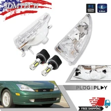 Clear White LED Fog Driving Lights Lamps Left & Right Pair for 00-04 Ford Focus