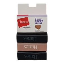 Hanes  Originals Women's Hi-Leg Underwear, Soft  Stretchy Ribbed Blend, 3-Pack