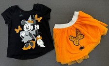 Disney Minnie Mouse Witch Girls 2T Halloween Outfit Top Tulle Skirt Tutu Witch