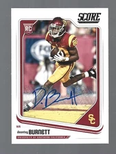 Deontay Burnett AUTOGRAPH RC USC Trojans 2018 Score #386 AUTO Football Card