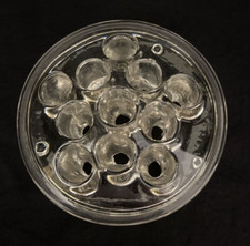Vintage Clear Glass Flower Frog 11 Hole 3.25" D Flower Arranging Retro