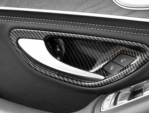 4x For Benz C-Class C300 C43 2015-21 Carbon Fiber Inner Door Bowl Cup Cover Trim - Bild 11 von 11
