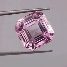 AAA Natural Flawless Soft Pink Morganite Asscher Cut Loose Gemstone 15x15 MM