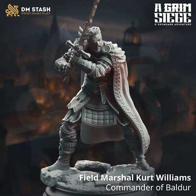Tabletop Male Miniature Field Marshal Kurt 32mm 75mm DM Stash