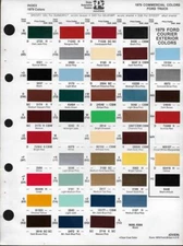 1979  Ford Trucks Commercial Colors Paint Chips Ditzler PPG