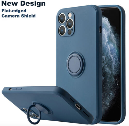 Liquid Silicone Magnetic Ring Stand Case Cover For iPhone 14 13 12 11 Pro Max - Picture 2 of 22