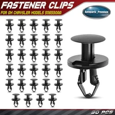 30Pcs 8mm Nylon Fascia & General Purpose Retainer Clip Push-Type for GM Chrysler