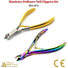 Cuticle Nipper 10cm Manicure Podiatry Clipper Finger Hand Nail Tools Set of 2