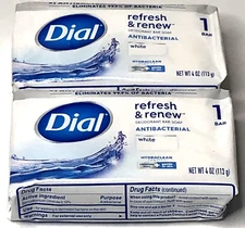 Dial Refresh and Renew Antibacterial Deodorant Bar Soap 4 Oz (Each)