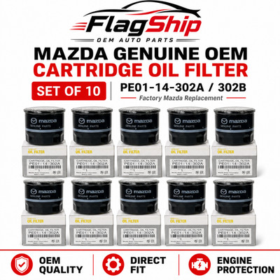 Mazda  OEM Genuine Cartridge Oil Filter PE01-14-302A PE01-14-302B Set x 10 Pack