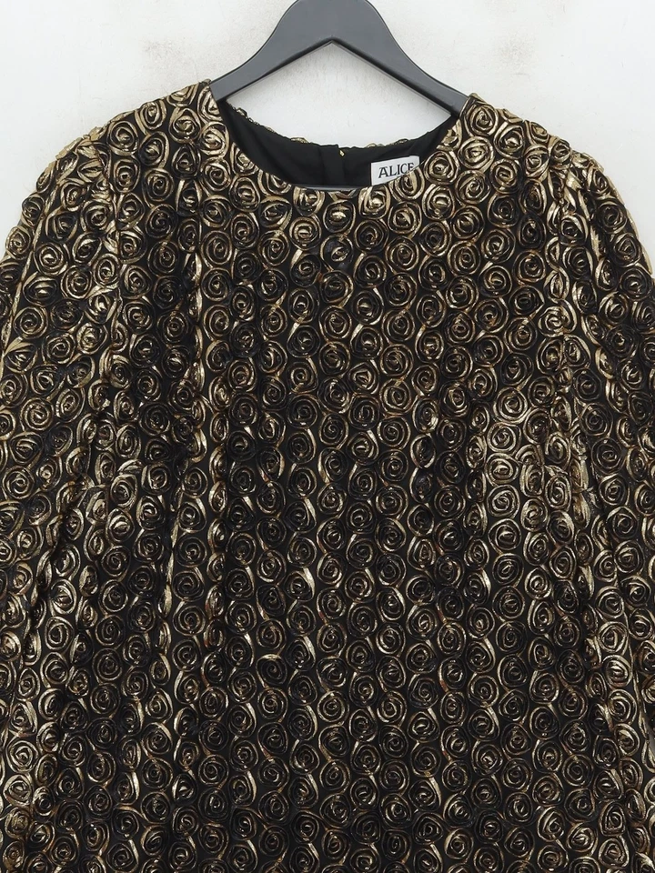 Vestido midi Alice Temperley línea A UK16 en negro Foto 3 de 4