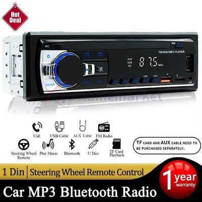 Bluetooth Car Stereo Audio In-Dash FM Aux Input Receiver SD USB MP3 Radio Player