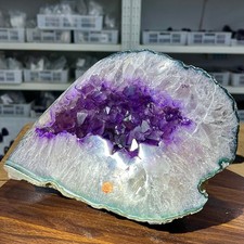 10.31LB  Rare amethyst cave symbolizes a specimen of a gold money bag