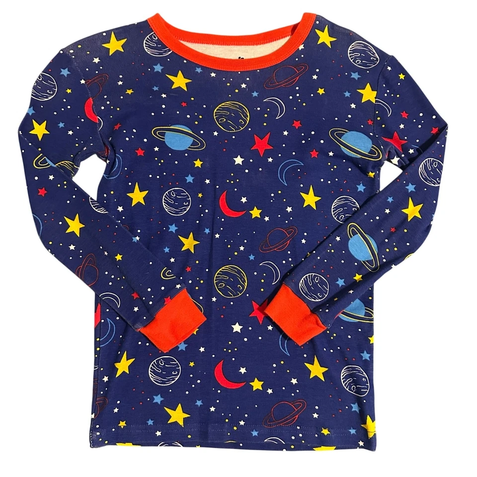 NWOT Coral Bee 2pc Glow in The Dark Space Pajamas Kids 12 - Image 2 of 4