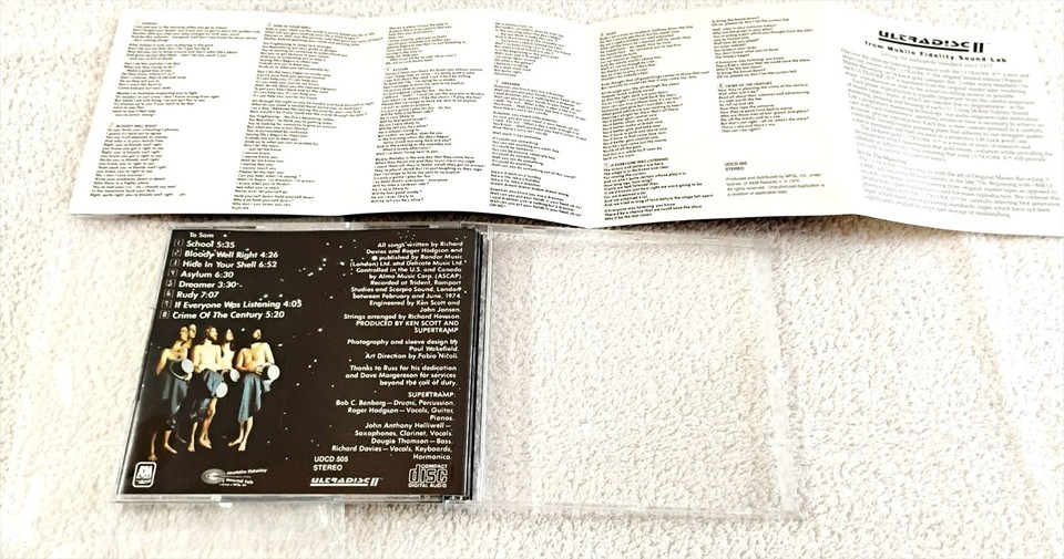 Supertramp: CRIME OF CENTURY Mint CD Mobile Fidelity Sound Lab Gold II ...
