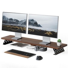 Dual Monitor Stand Riser, 42.5 Inch Desk Top Shelf for 2 Monitors, Computer S...