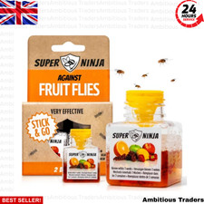 Super Ninja Fruit Fly Trap - 2 pack, Highly Effective Fruit Fly Killer - UK