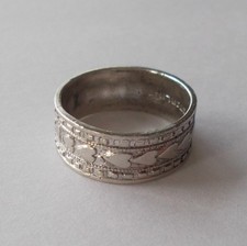 Sterling Sliver Heart Band Ring Size 5.5-6   5mm wide 4g