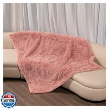 Waterproof Dog Blanket Pink Fluffy Long Faux Fur Pet Throw Blankets for Cats