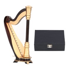 Mini Harp Model Musical Instrument Replica Home Office Table Decoration Ornament