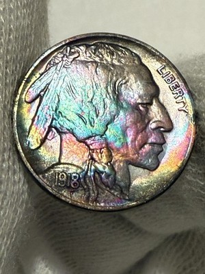 1918-D Buffalo Nickel ~ AU + Condition ~ Free COMBINED SHIPPING! Toned