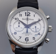 Bell Ross 130.S Automatic Chronograph Date Silver Dial 39mm 200m Men's Watch