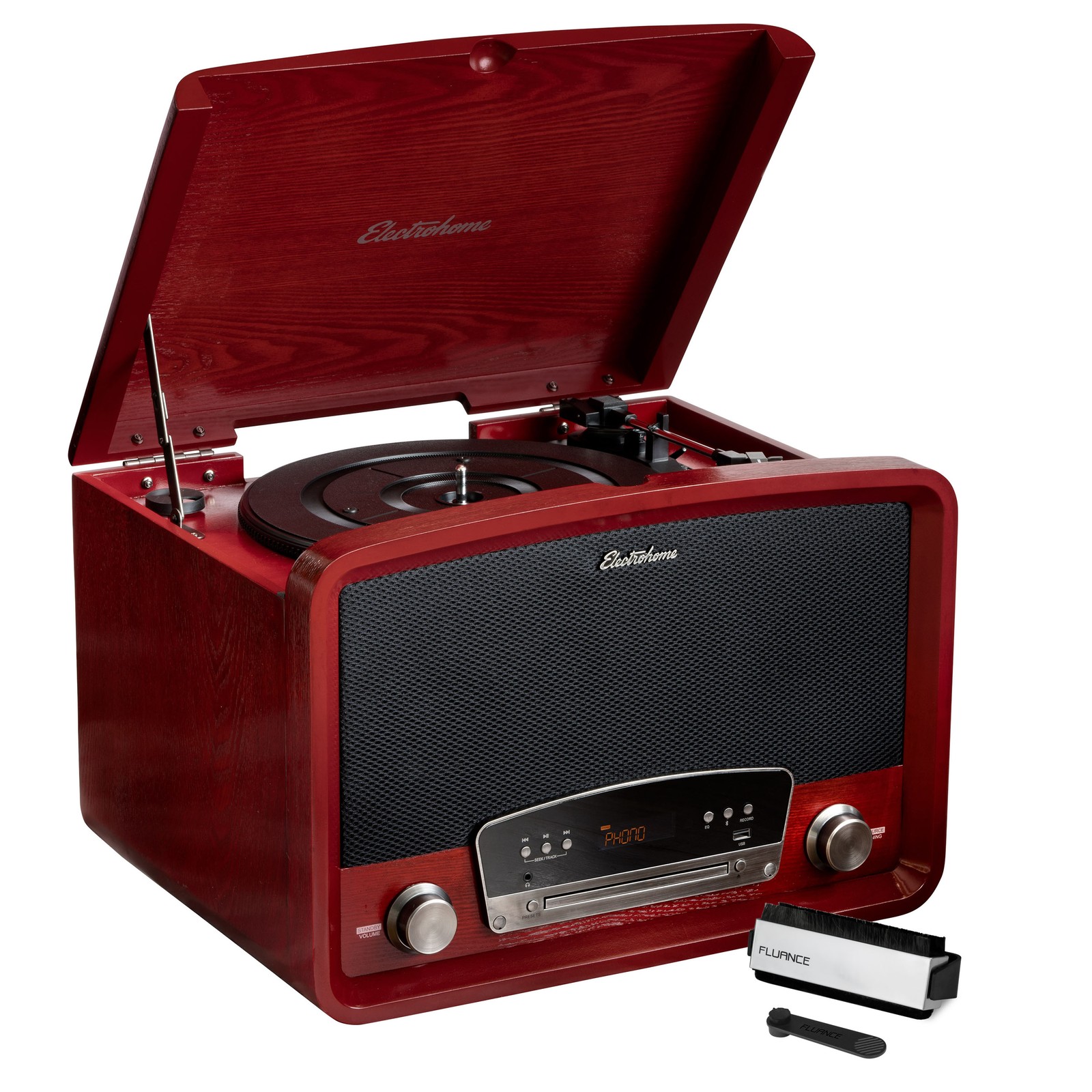 Electrohome Vinyl Record Player, Bluetooth Radio CD Vinyl to