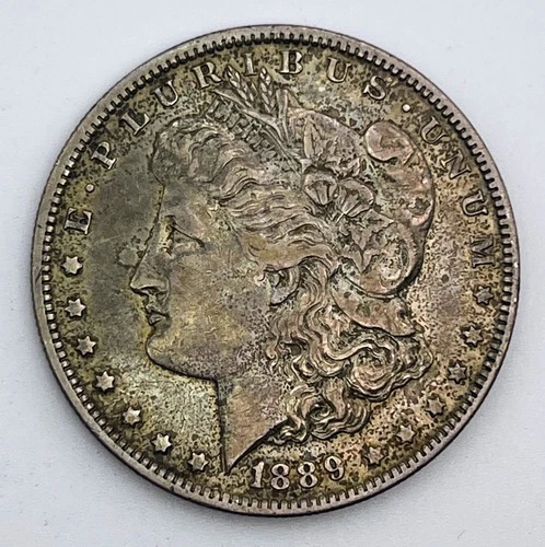 1889 O Morgan Silver Dollar $1 90% .900 USA Coin Nice Toning VF+ Toned