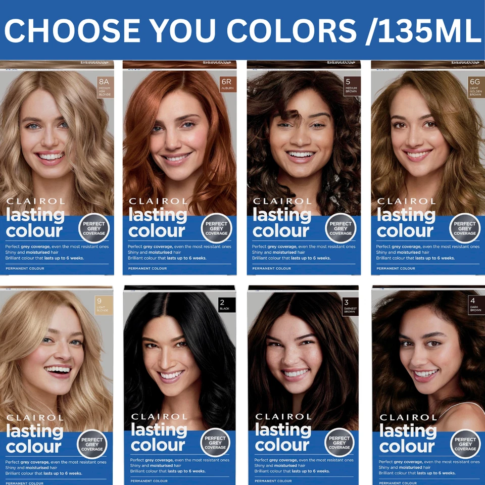 Clairol Lasting Colour Permanent Hair Dye Shiny and Moisturised Hair -UK