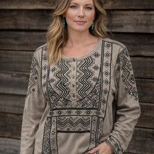 Double D Ranch Women’s XL Embroidered Western Boho Tunic Top Southwestern