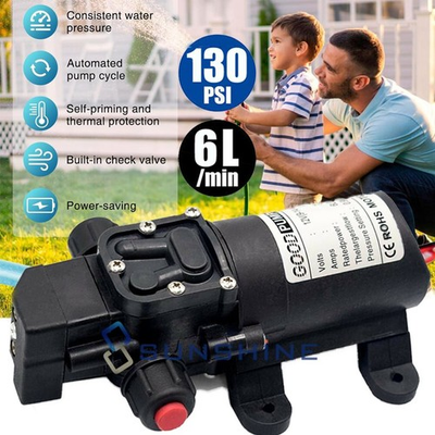 #ad Diaphragm Water Pump for RV Marine Agricultural 130 PSI 1.6 GPM 12V Self Priming $28.39