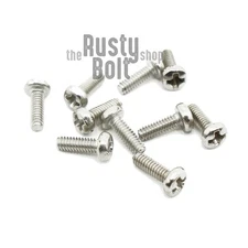 M2 x 6mm, Phillips Pan Head Screws, Steel, Nickel Plated