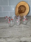 Swanky Swig Red Tomato Stacking Juice Glasses 6 Oz Swirl Base- Set Of 7