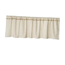 Cotton Linen Valance for Windows with Burlap Lace 54"W x 16"L (Pack of 1) 1