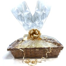 1x DIY Make Your Own Hamper Wicker Gift Basket Box Kit with Shred+Cellophane+Bow