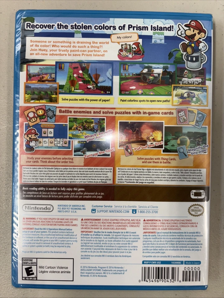 Paper Mario Color Splash (Nintendo Wii U, 2016) - Image 2 of 2