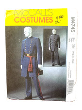 McCall's M4745 MEN'S CIVIAL WAR COAT COSTUME Sz 46-56 Uncut, 2004
