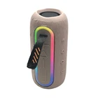 Laser RGB Pill Bluetooth Speaker Pink Fabric TWS Stereo USB MicroSD Input