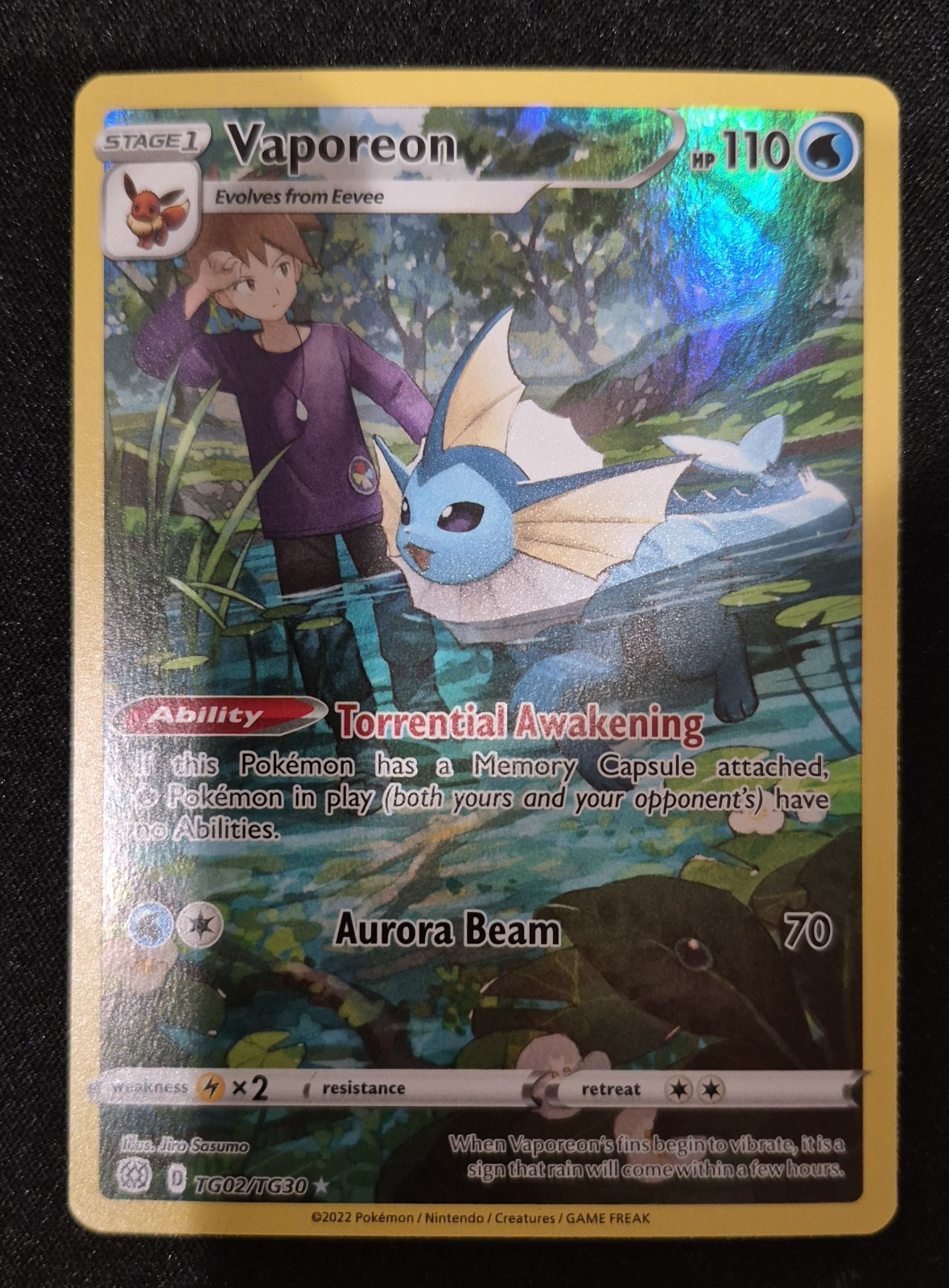 Vaporeon & Blue Trainer Gallery Rare TG02/TG30 Pokemon NM Brilliant Stars Card