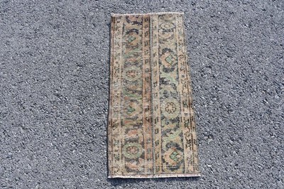 1,5x3 ft Turkish Rug, Small Vintage Rug, Brown Ombré Rug
